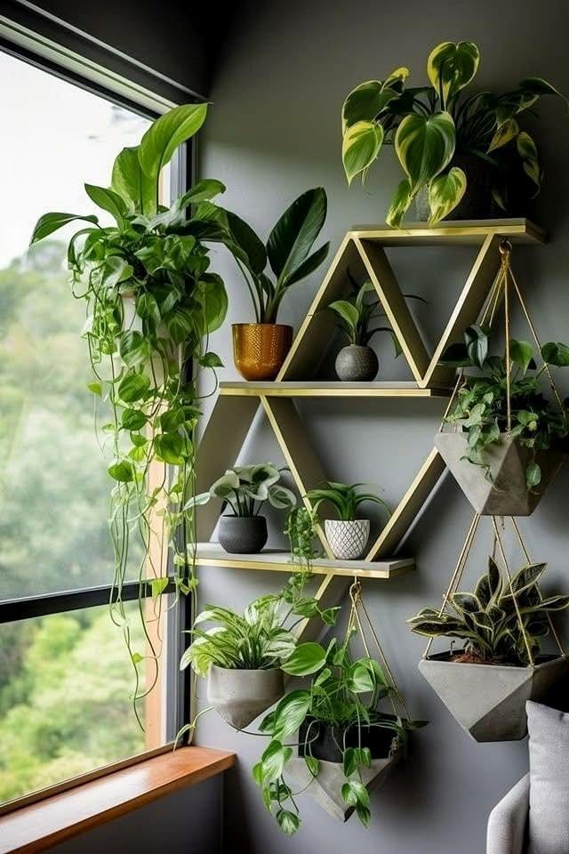 Colorful tapestry wall planter display