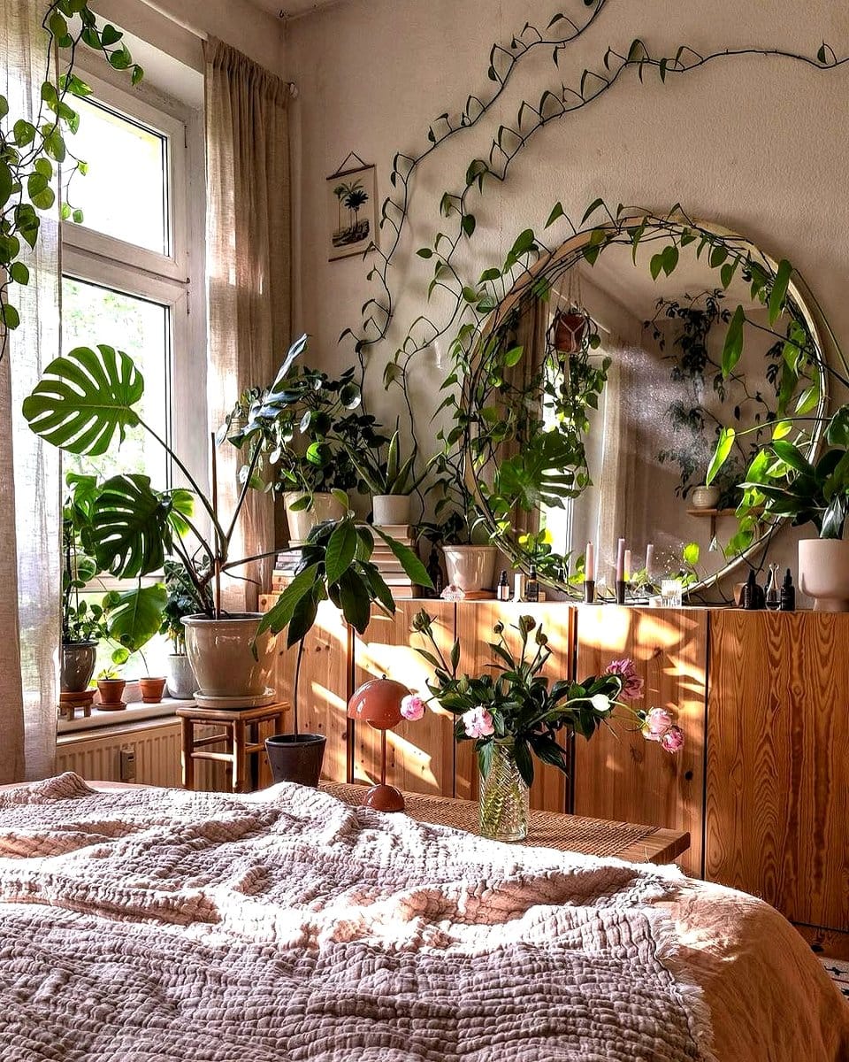 hallway sconce with cascading vines
