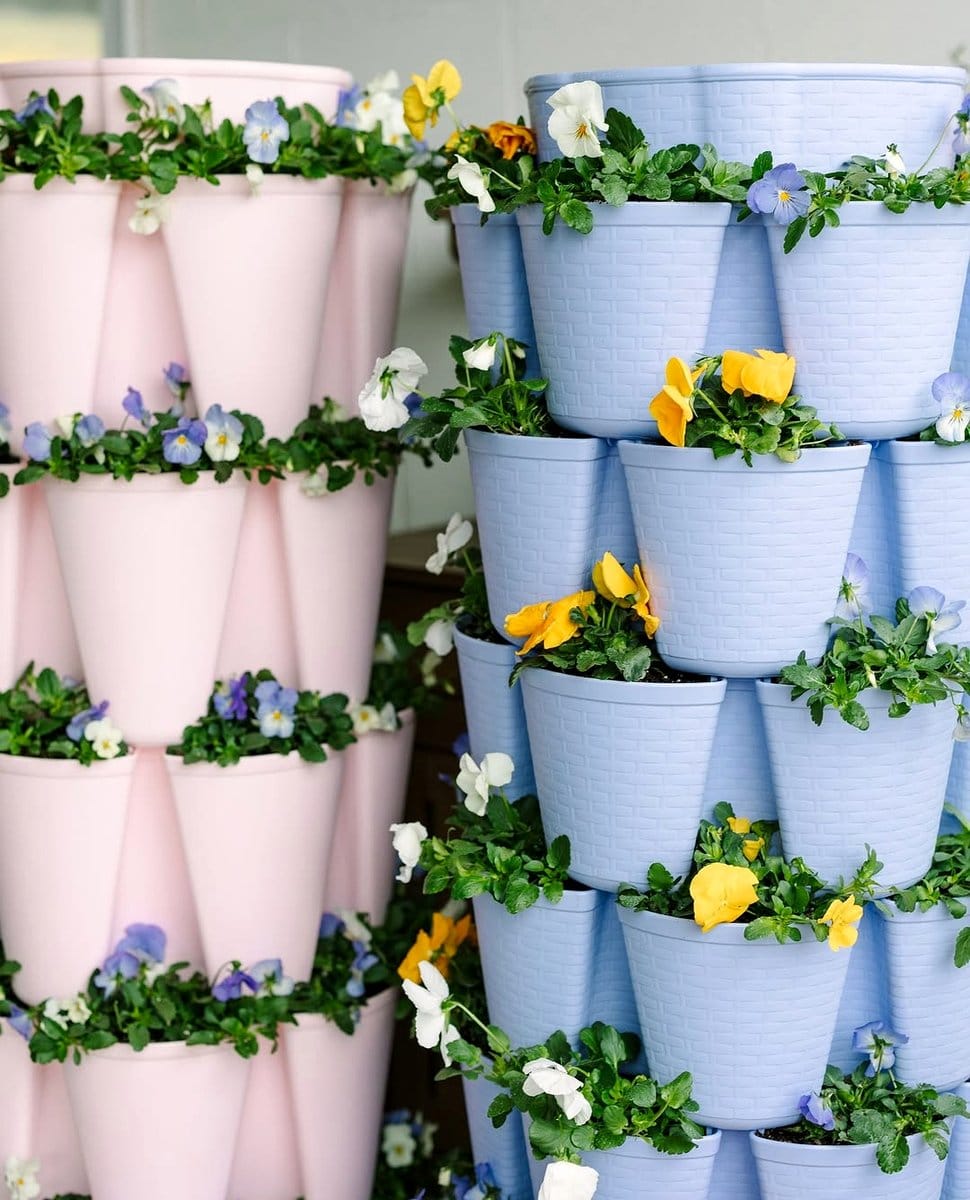 vertical stacked drawer planters