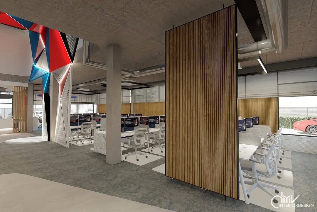 open-plan office layout