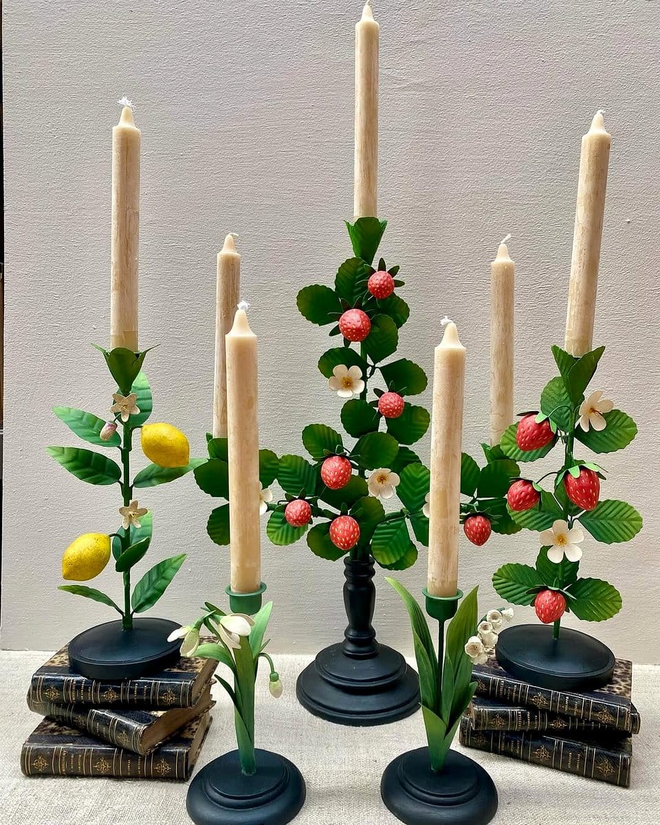 metal pentagonal candle holders