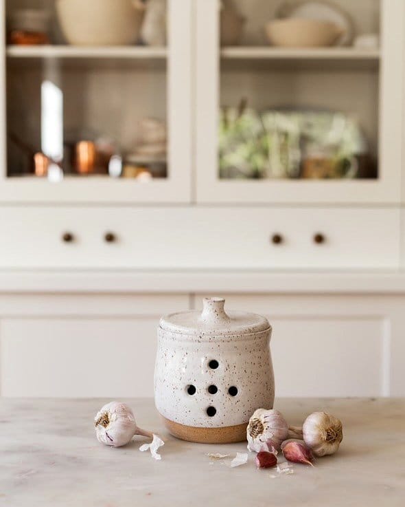 clay pottery jars on kitchen counter