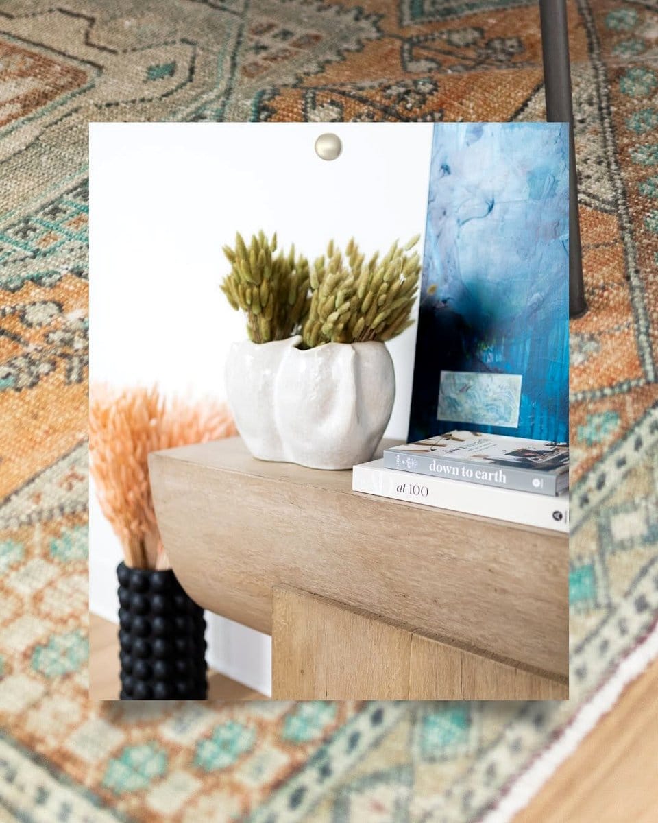 side tables with layered decor