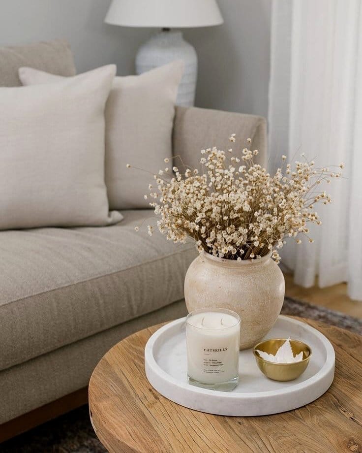 Cozy desert-themed candle arrangement