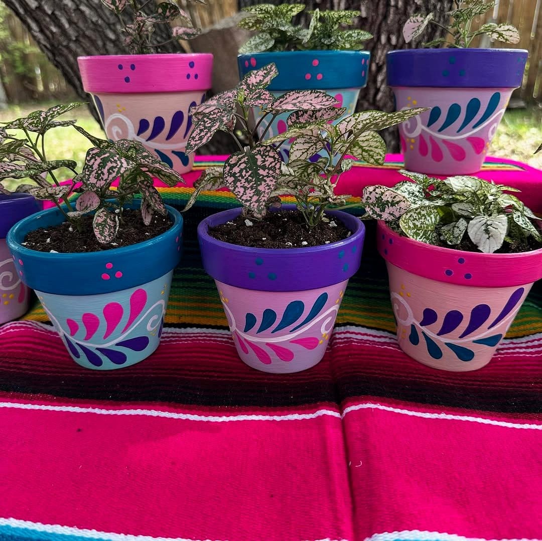 Polka dot Indian block print plant pot wrap