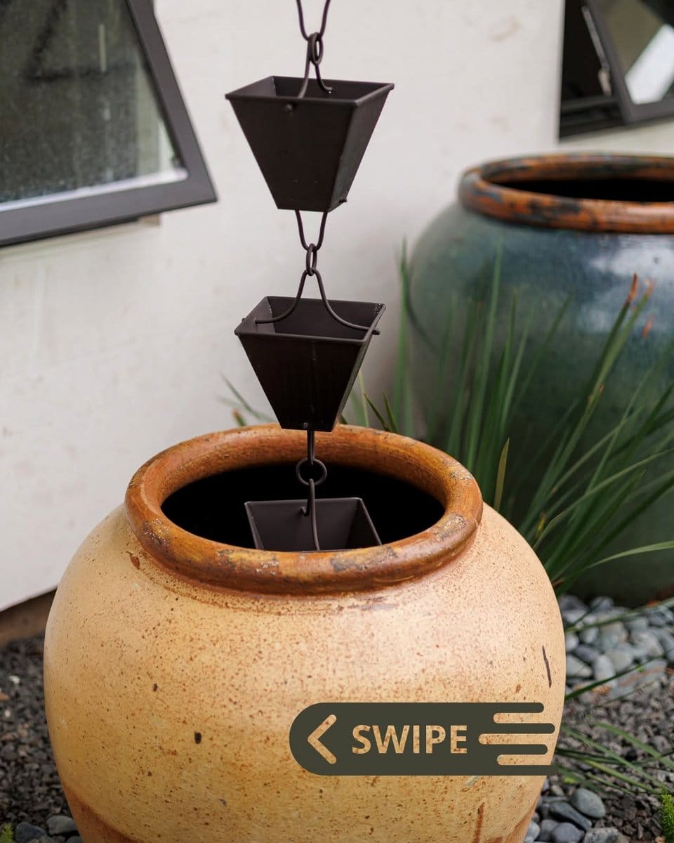 eco-friendly rain chain setup