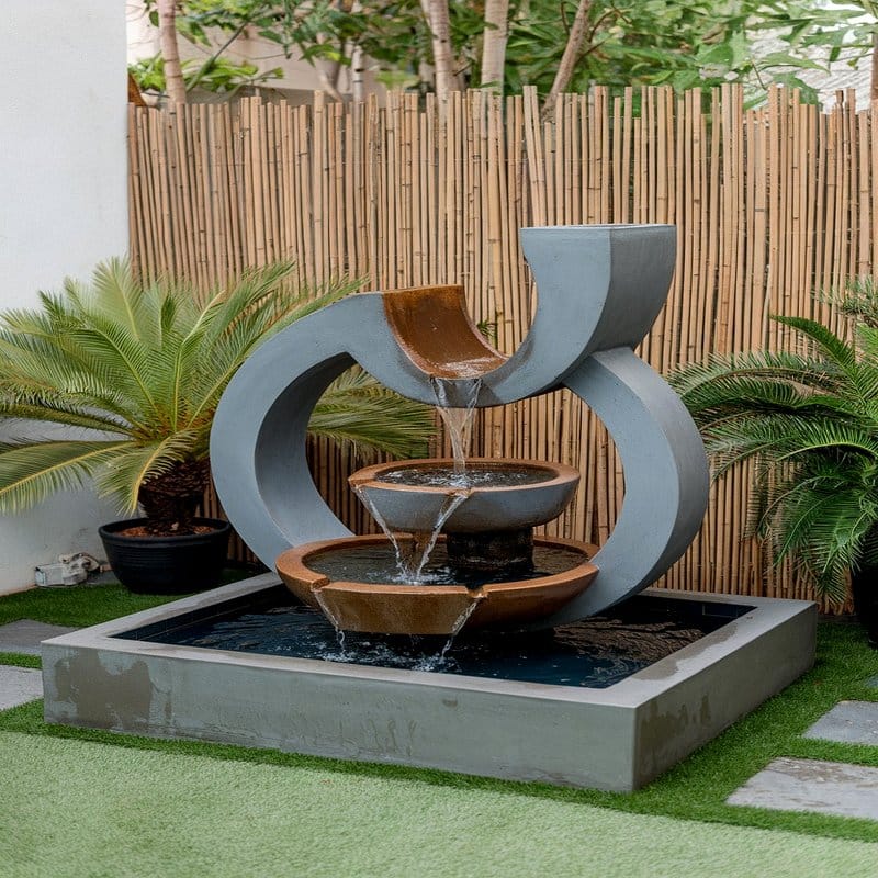 Small indoor water feature with velvet