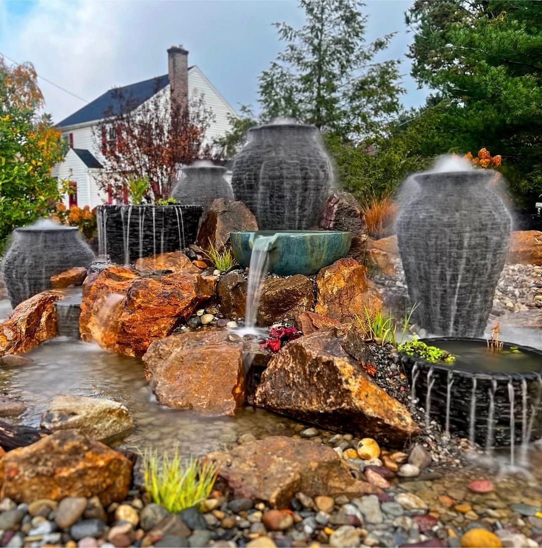 water feature plant display