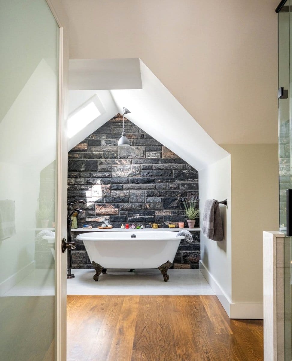 Bright skylight in cottage attic