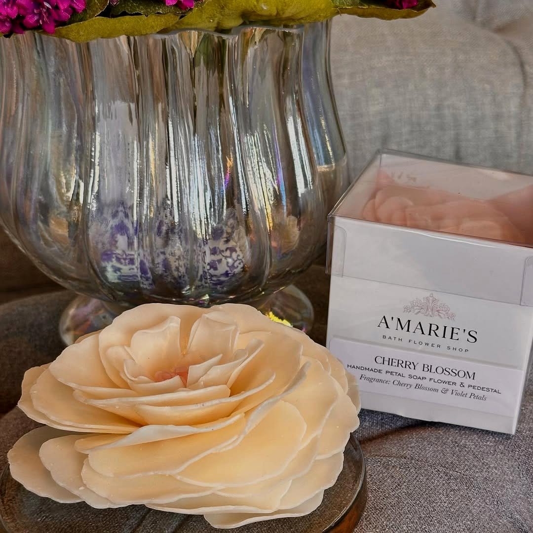 Handmade cherry blossom petal candles
