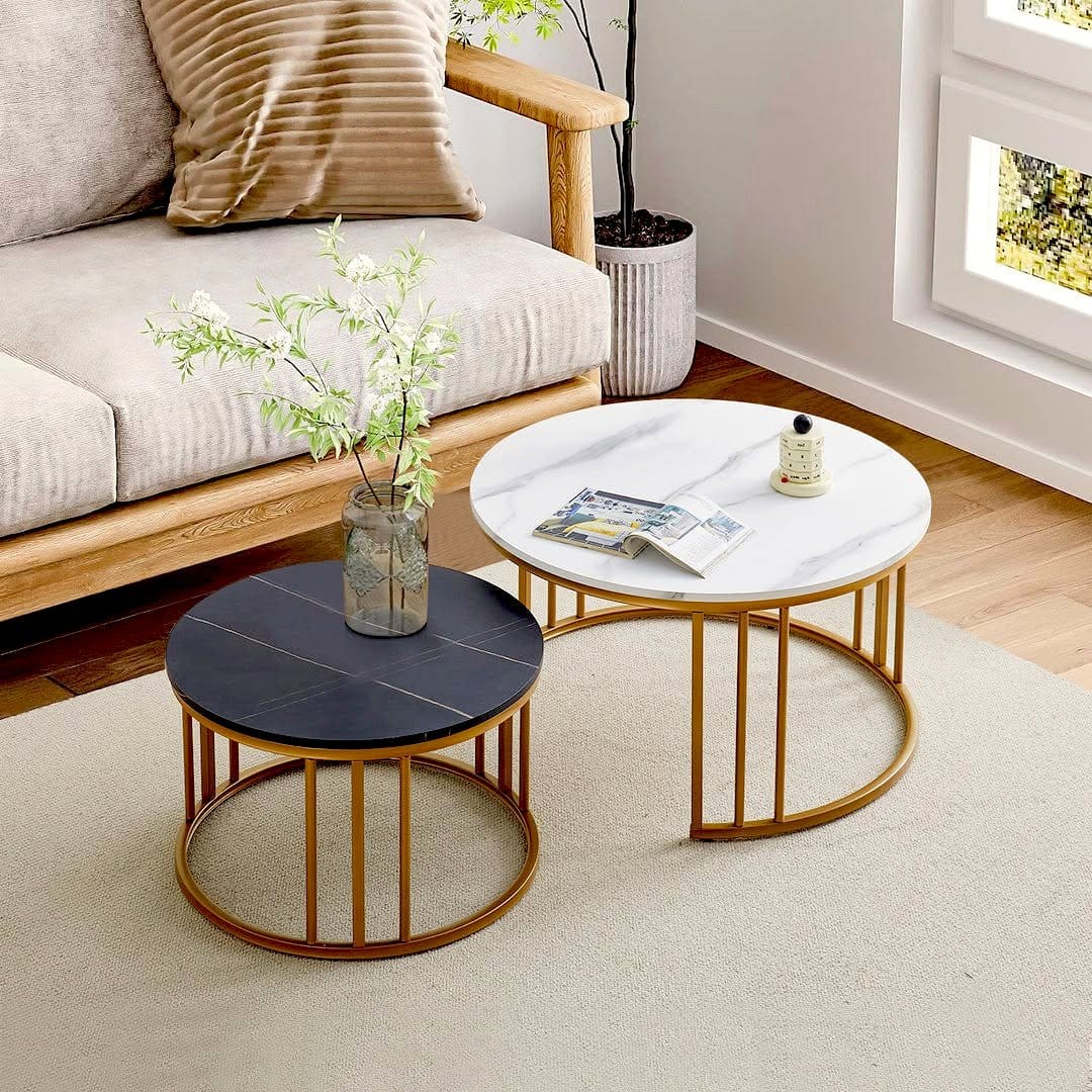 elegant nesting tables in living room