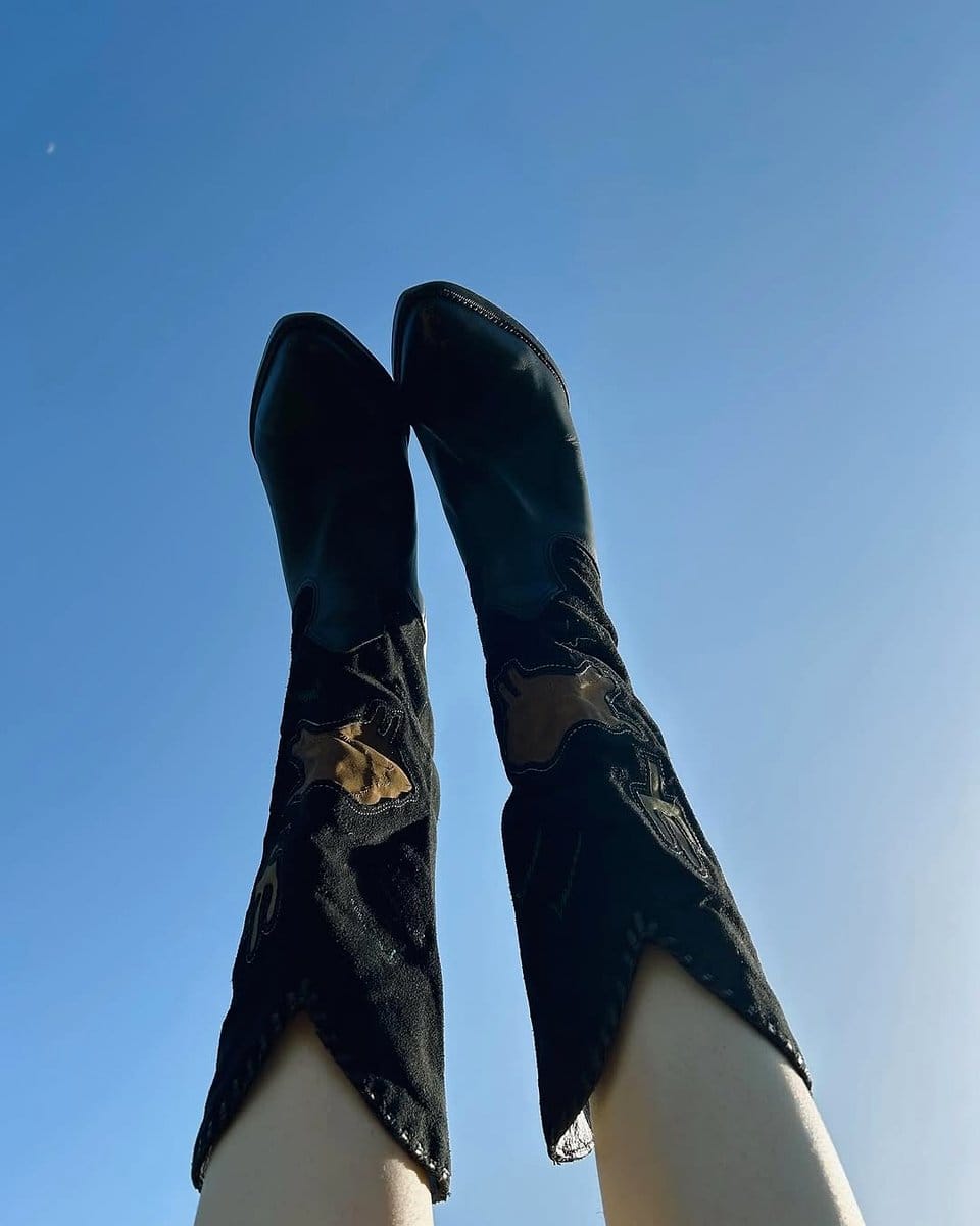 cowboy boots with cactus