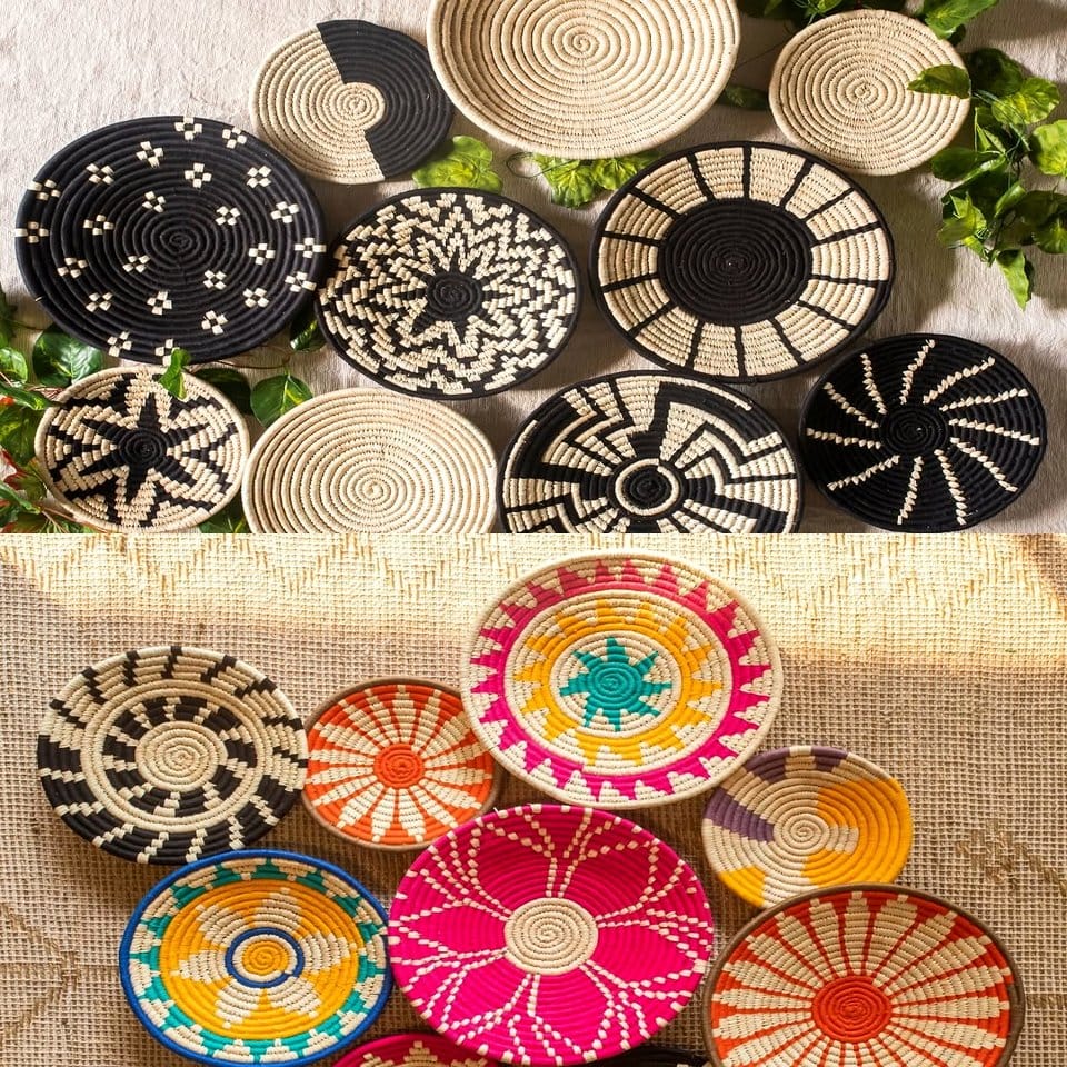 Child-friendly quilted plant pot cover with playful patterns