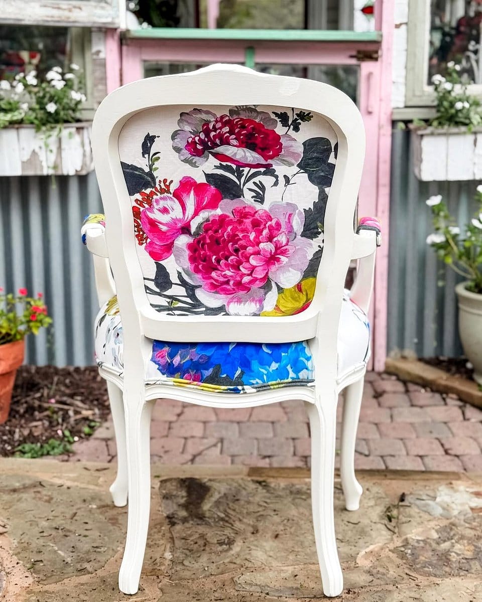 floral upholstered armchair