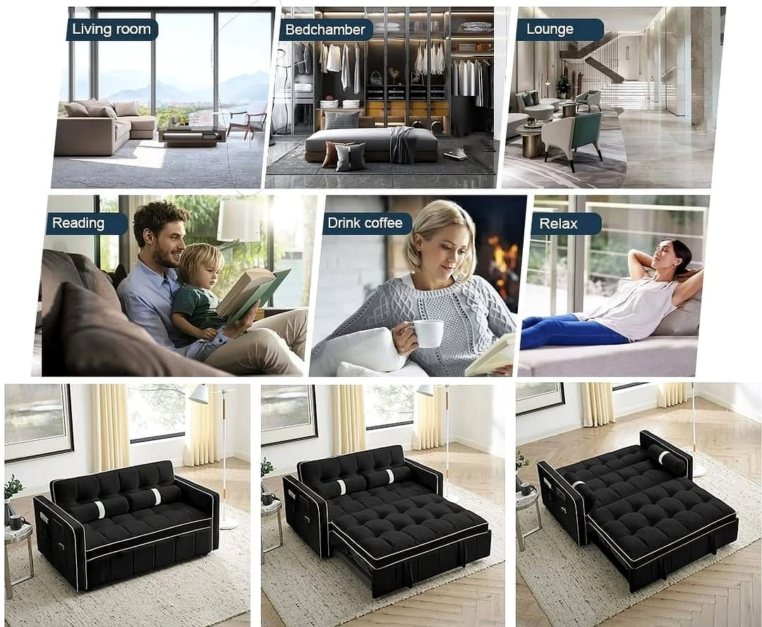 convertible lounger with adjustable backrest