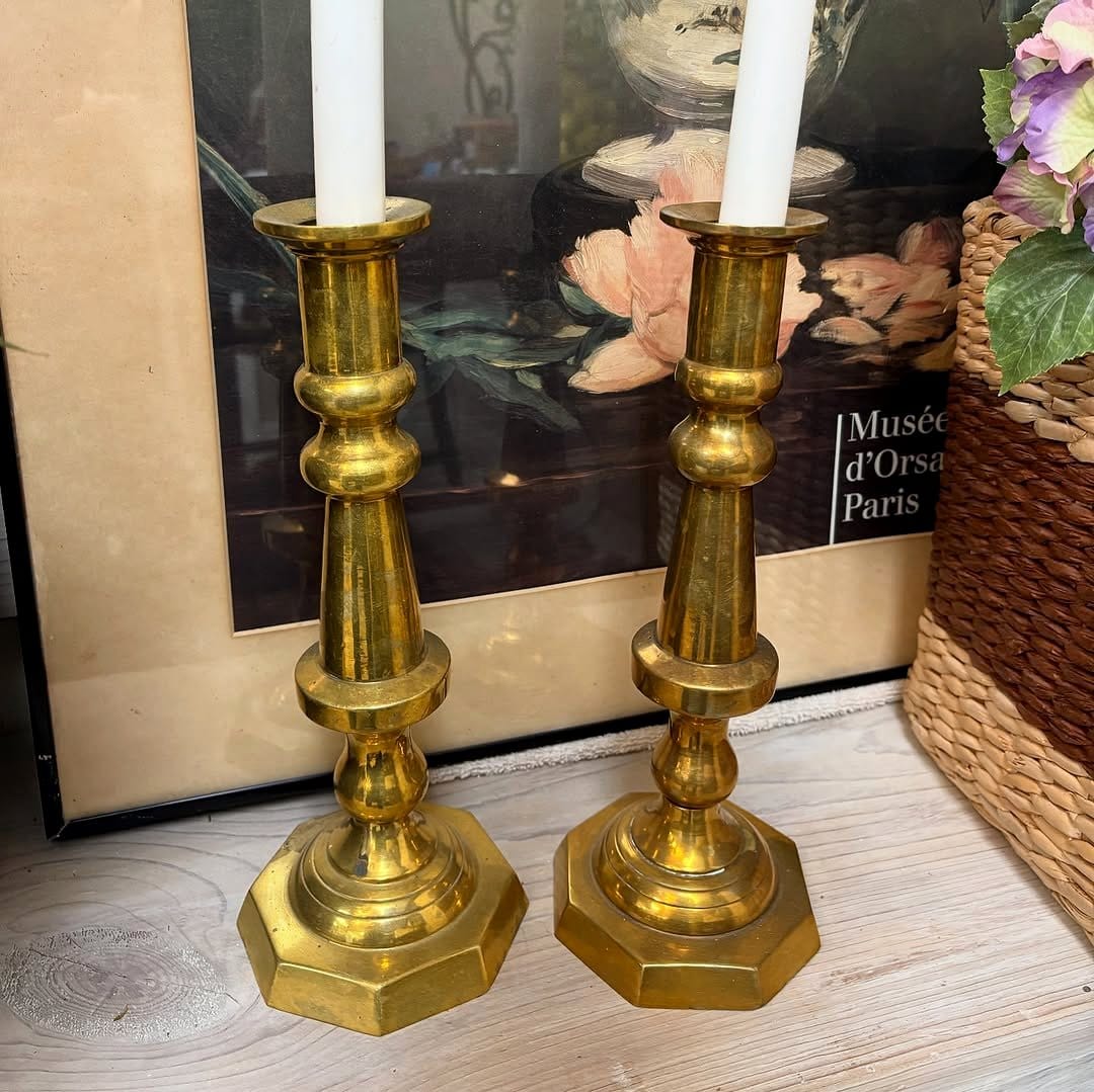 tall candlesticks in corner