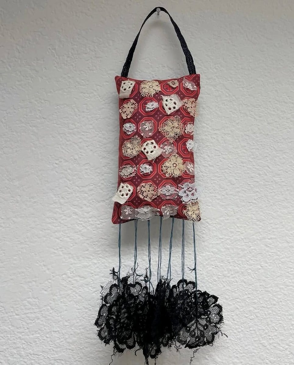 vintage lacy macramé hanger