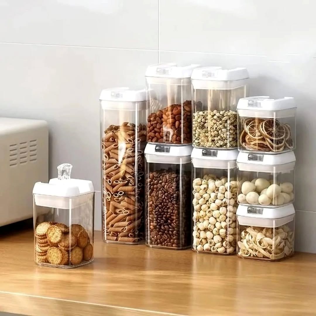 transparent containers in pantry