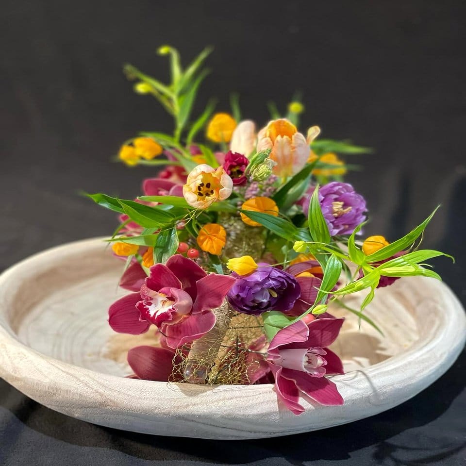 Coastal-themed centerpiece bowl with succulents