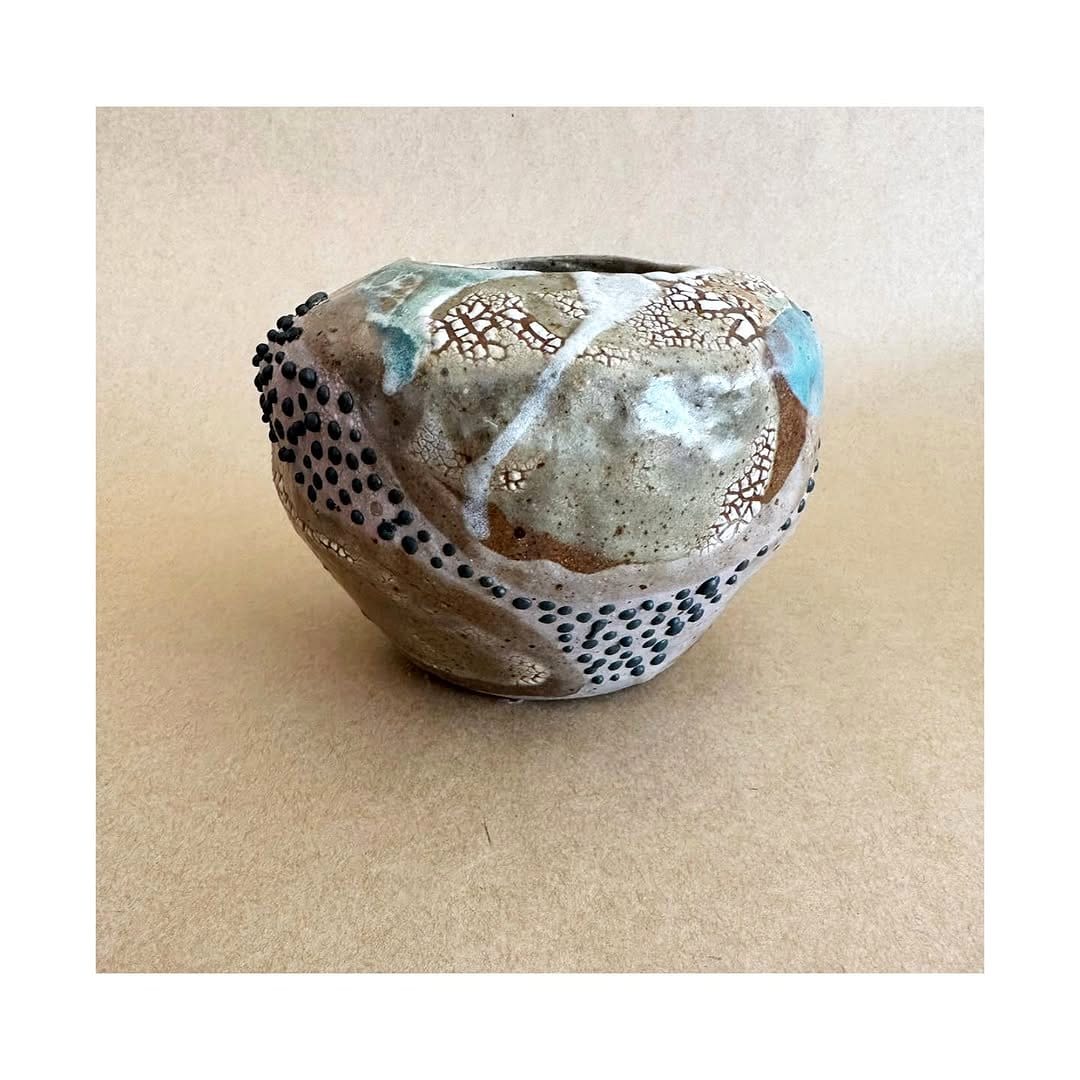 Mayan motif ceramic hanging planter