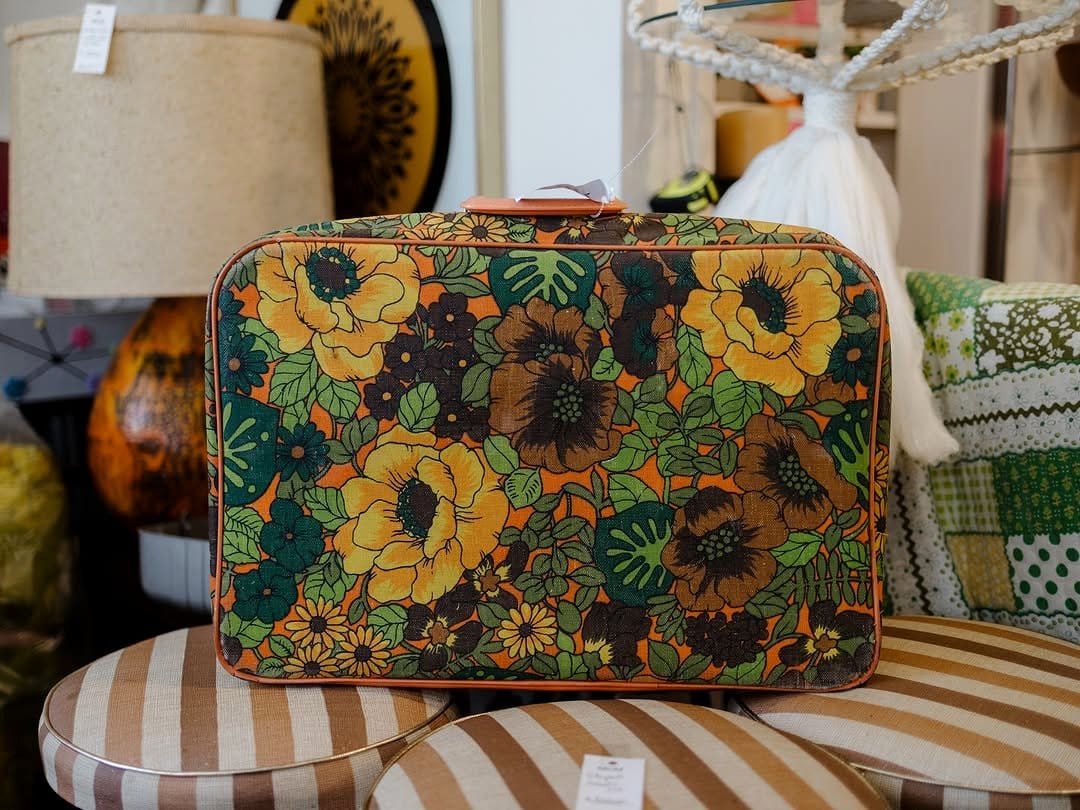 vintage suitcase with cushion