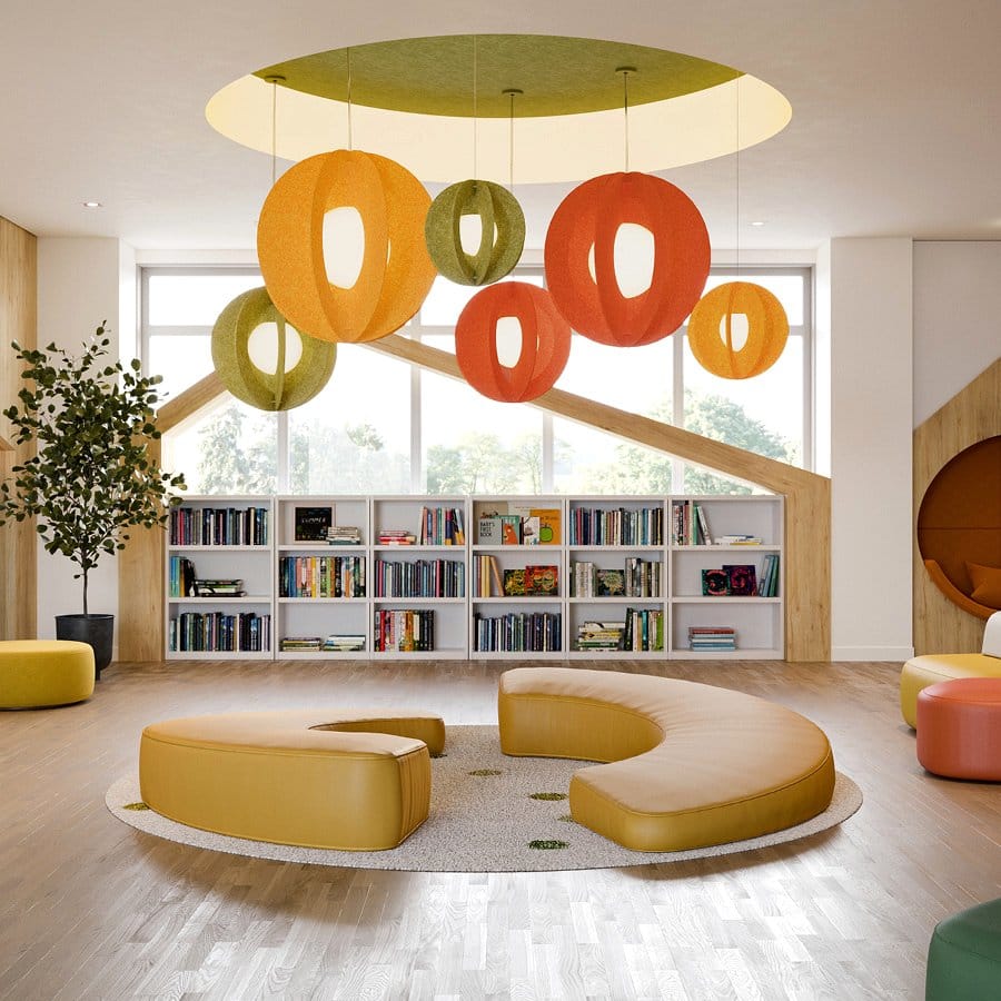 playful kids' room with whimsical uplighting