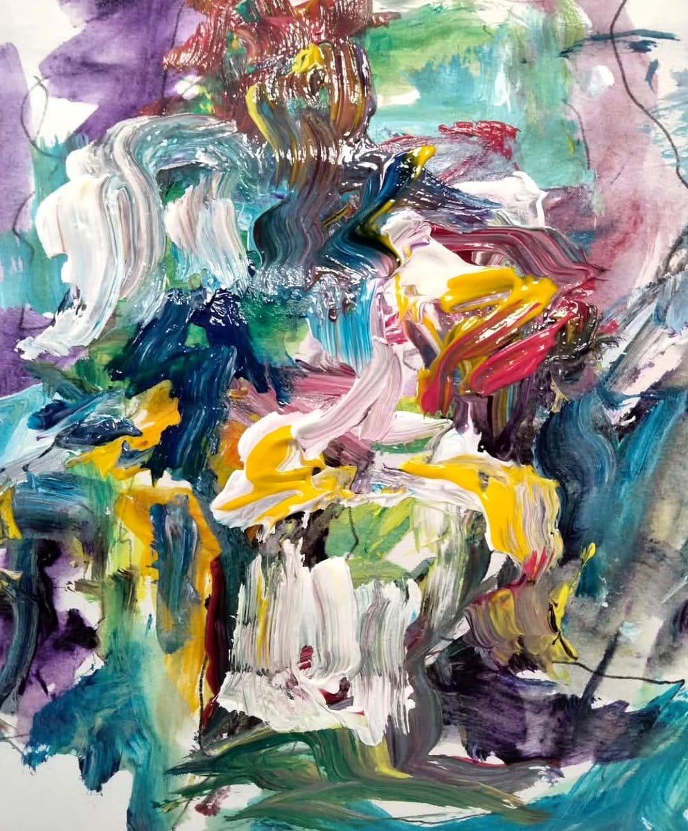 spotlight on artwork in corner