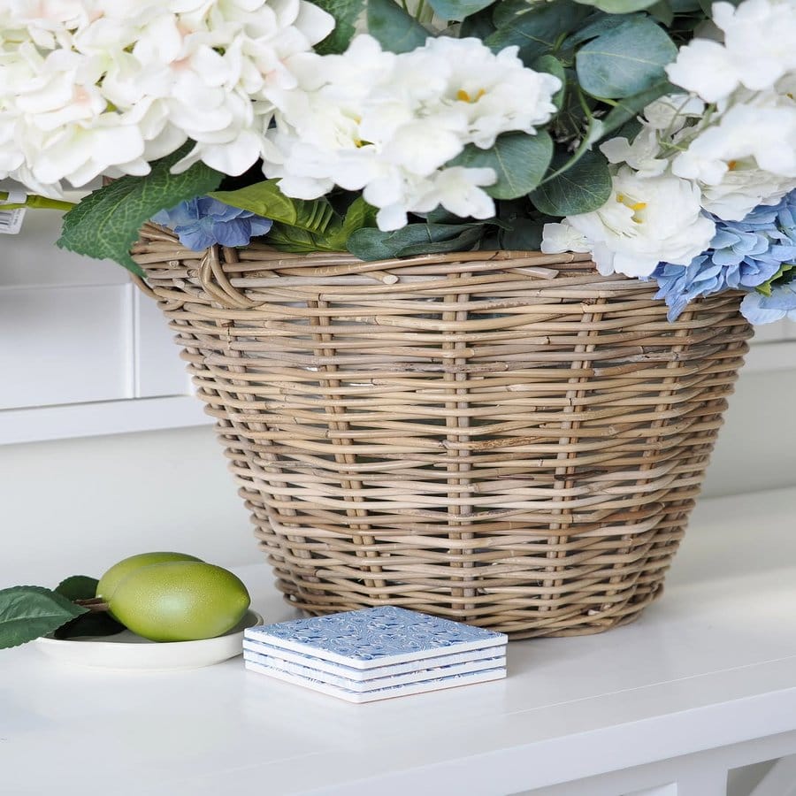 Baskets lined with sequined fabric