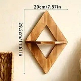 Triangle shelf with geometric plant pots