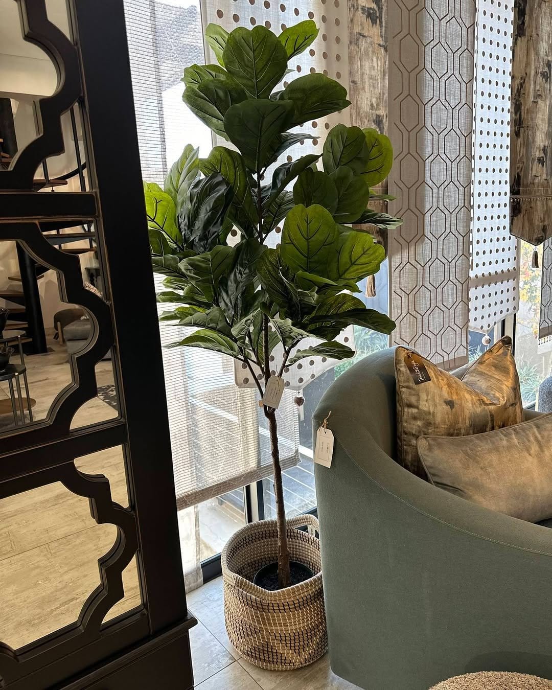 Graceful bamboo in sleek black vase