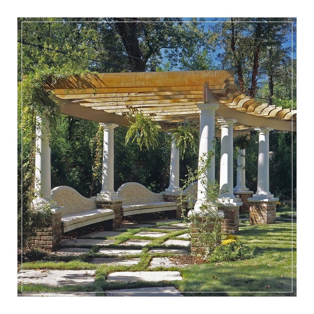 Celtic spiral stone pergola