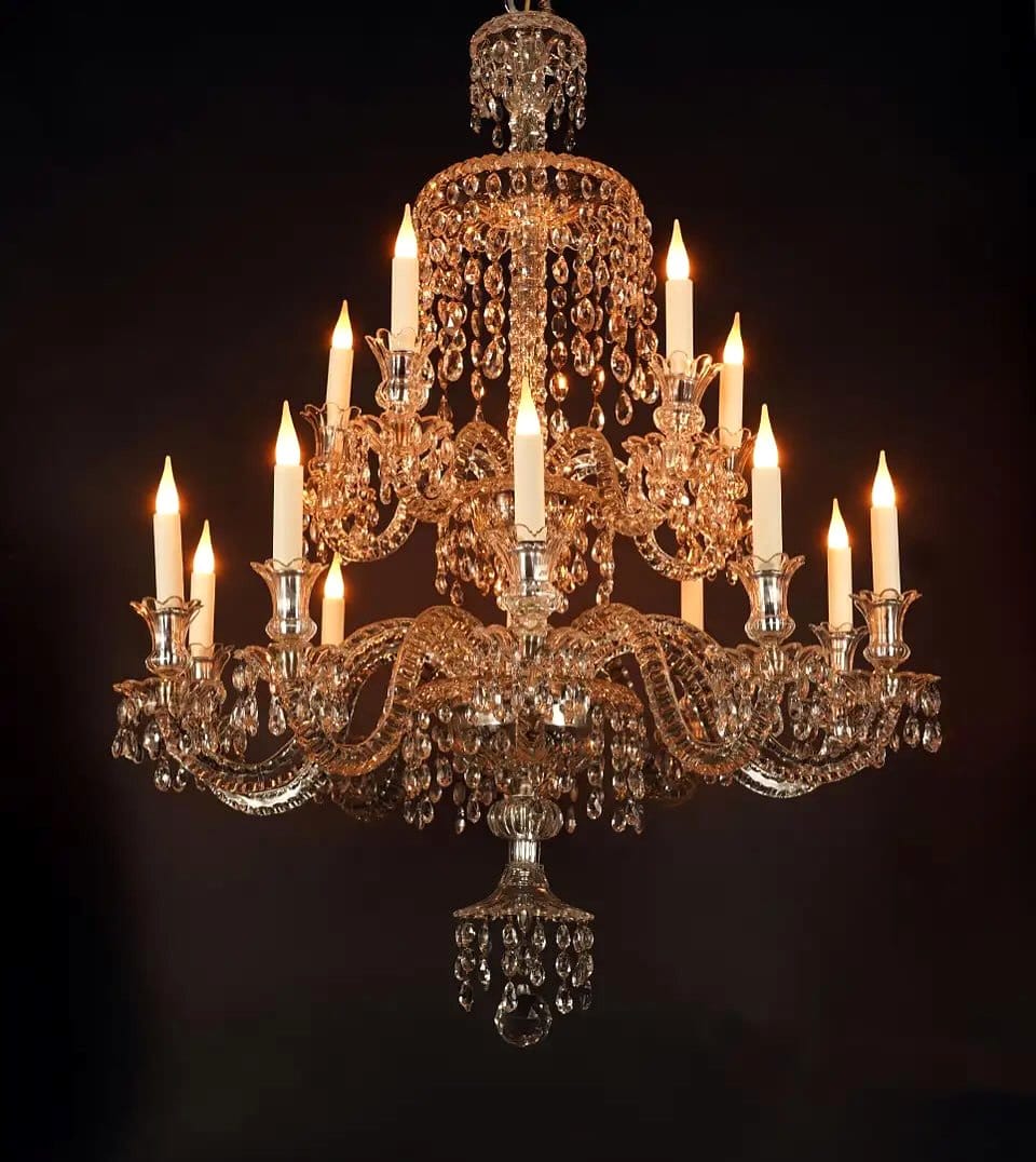 vintage crystal chandelier with trailing ivy
