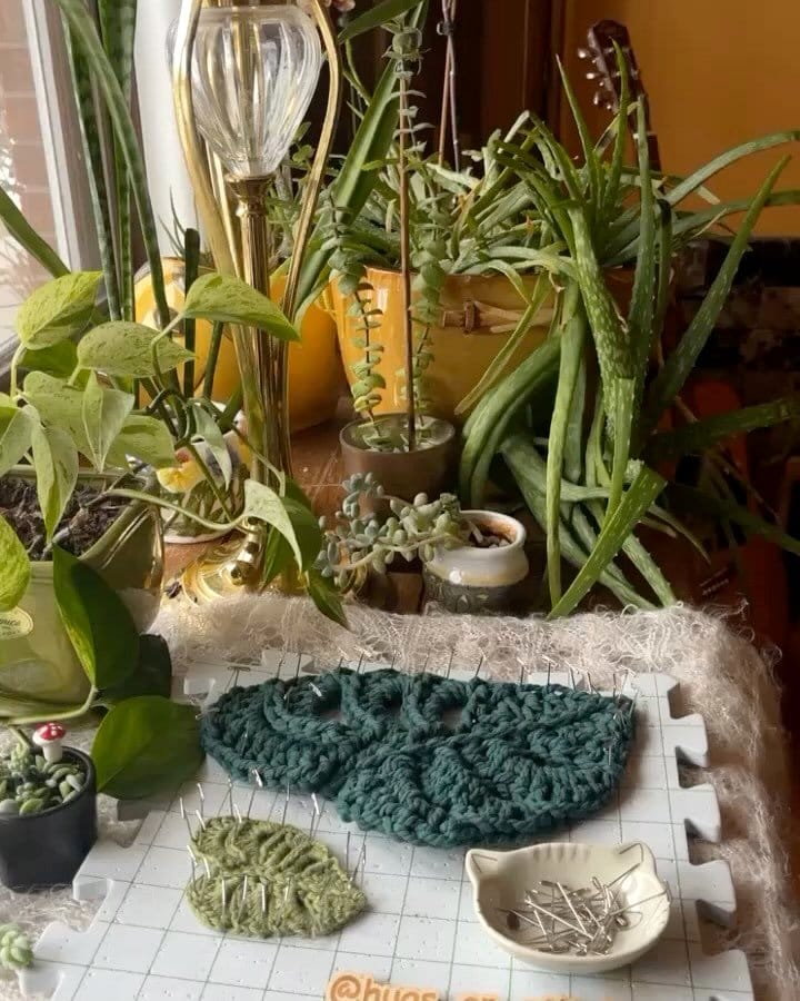 Animal-themed crochet plant hanger