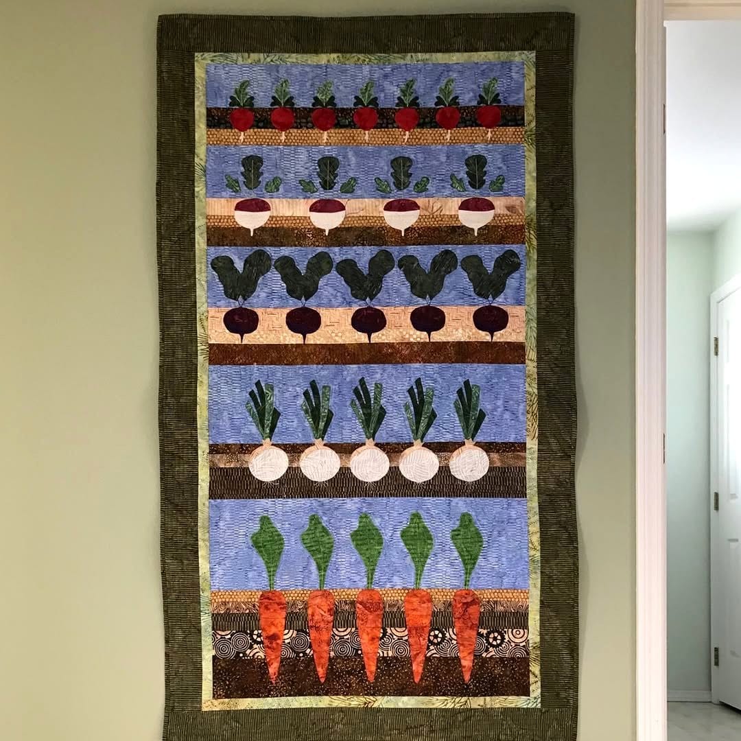 vertical vegetable garden tapestry with lettuce