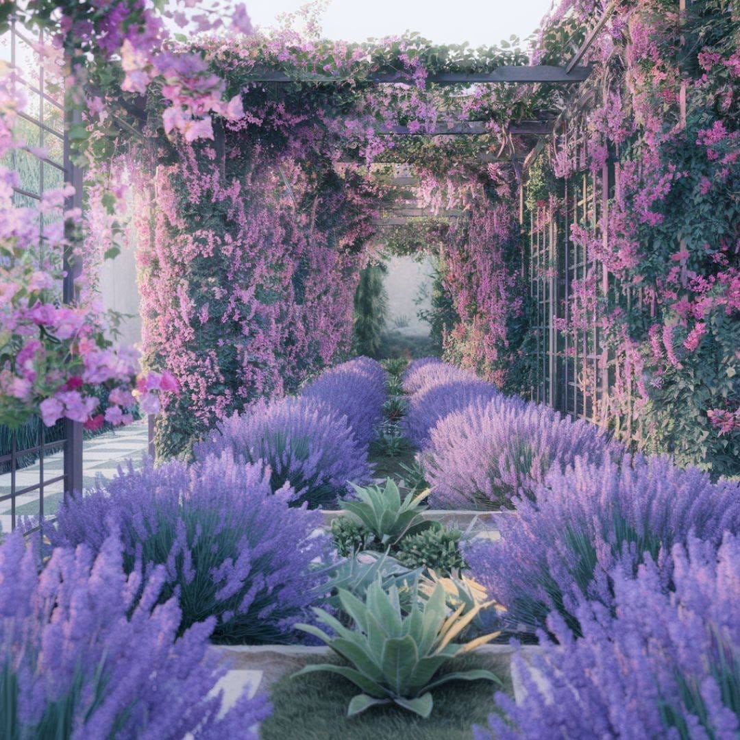 Fragrant lavender in rustic pot