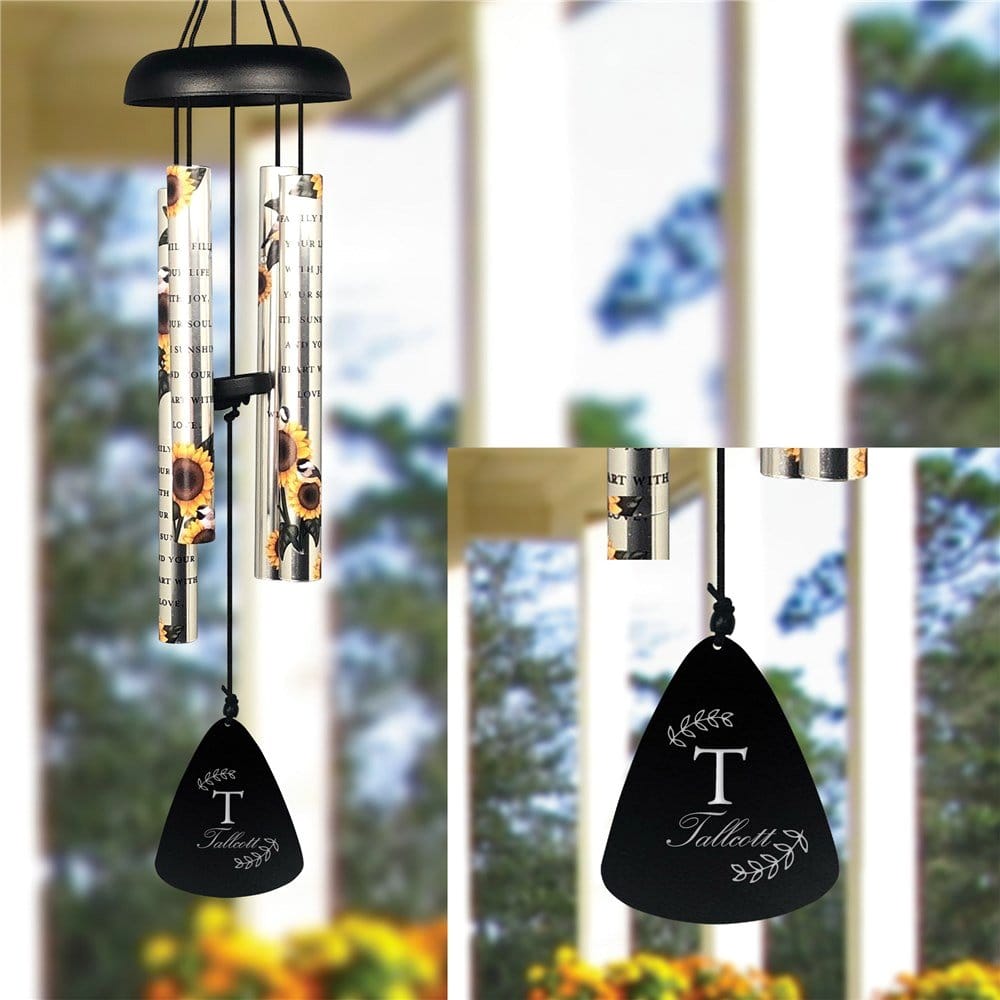 Custom engraved wind chime plant hanger