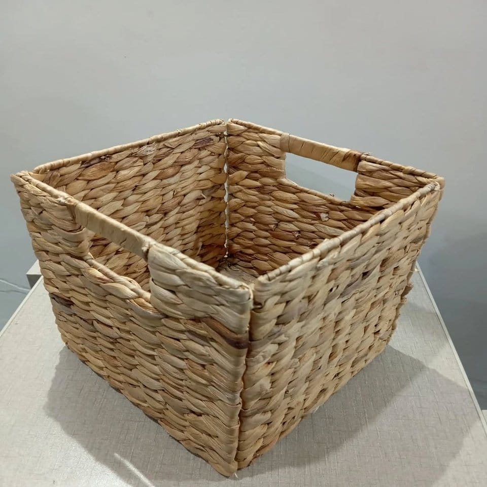 Storage baskets with leather and studs for plant supplies