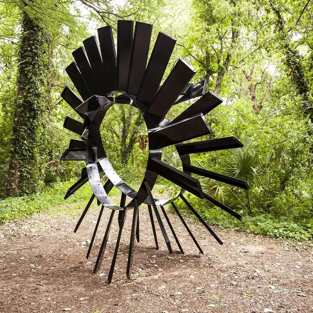 lifelike plant statue in park