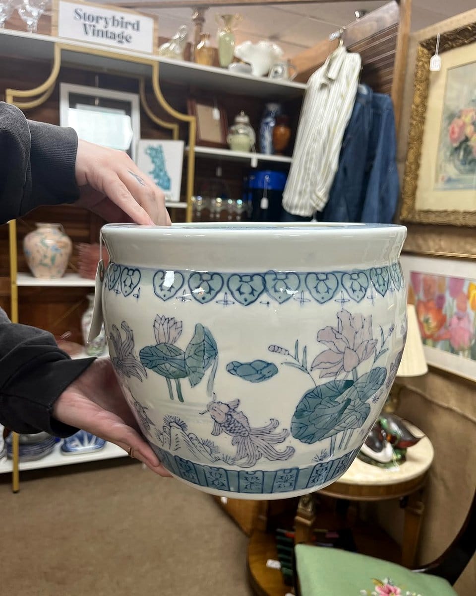 heirloom pot in reading corner