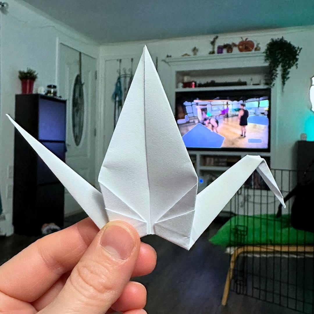 Step-by-step origami crane folding tutorial