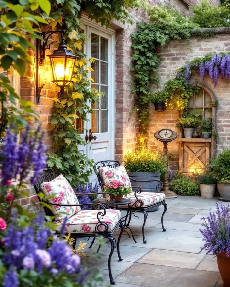 reading nook with potted plants