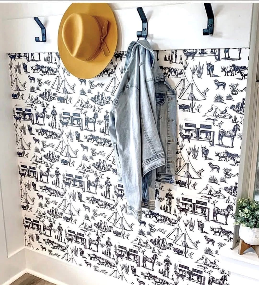 Streamlined minimalist hallway with wall hooks