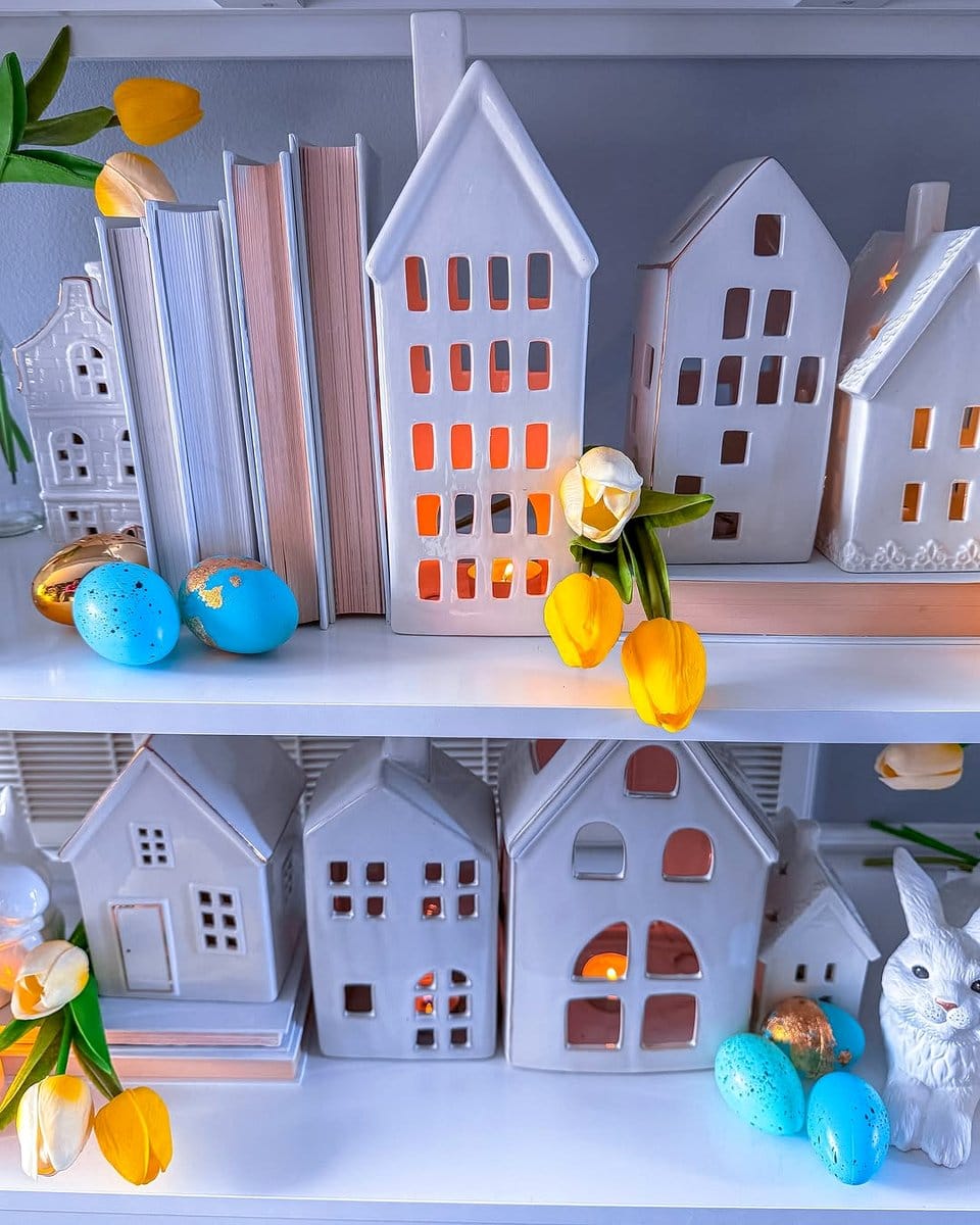 seasonal flowers on console