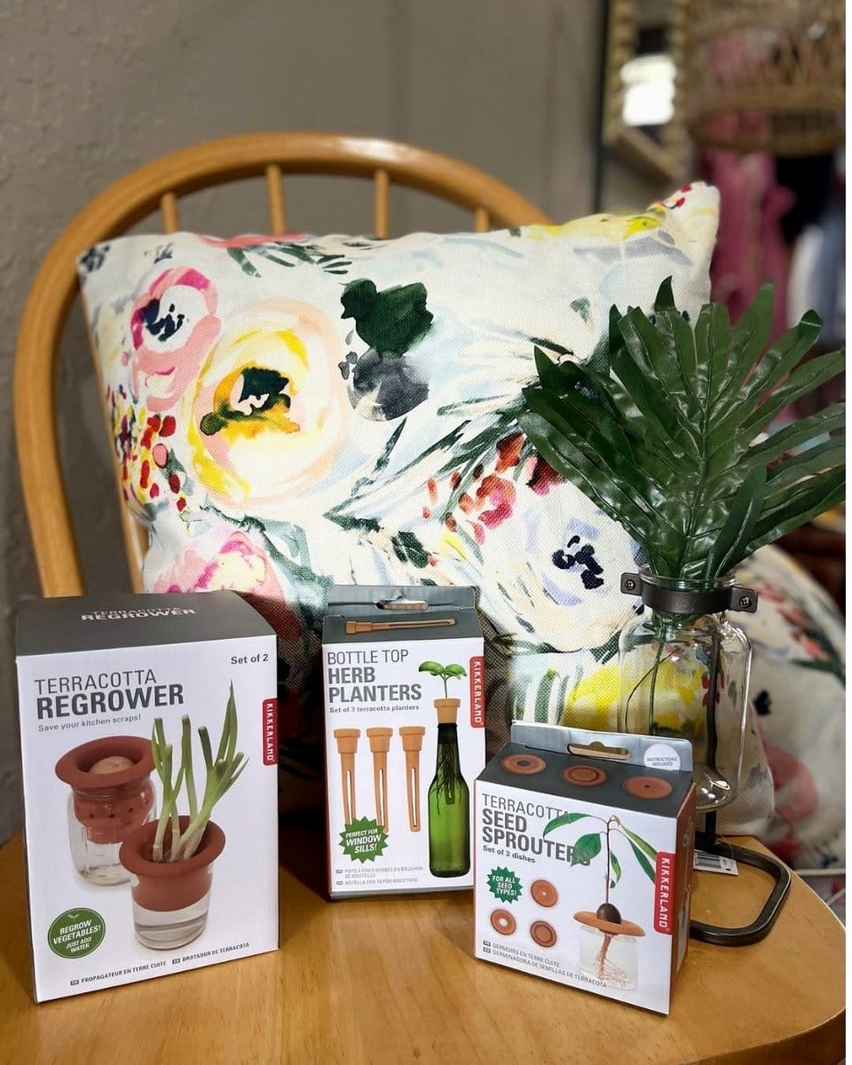small herb garden on windowsill