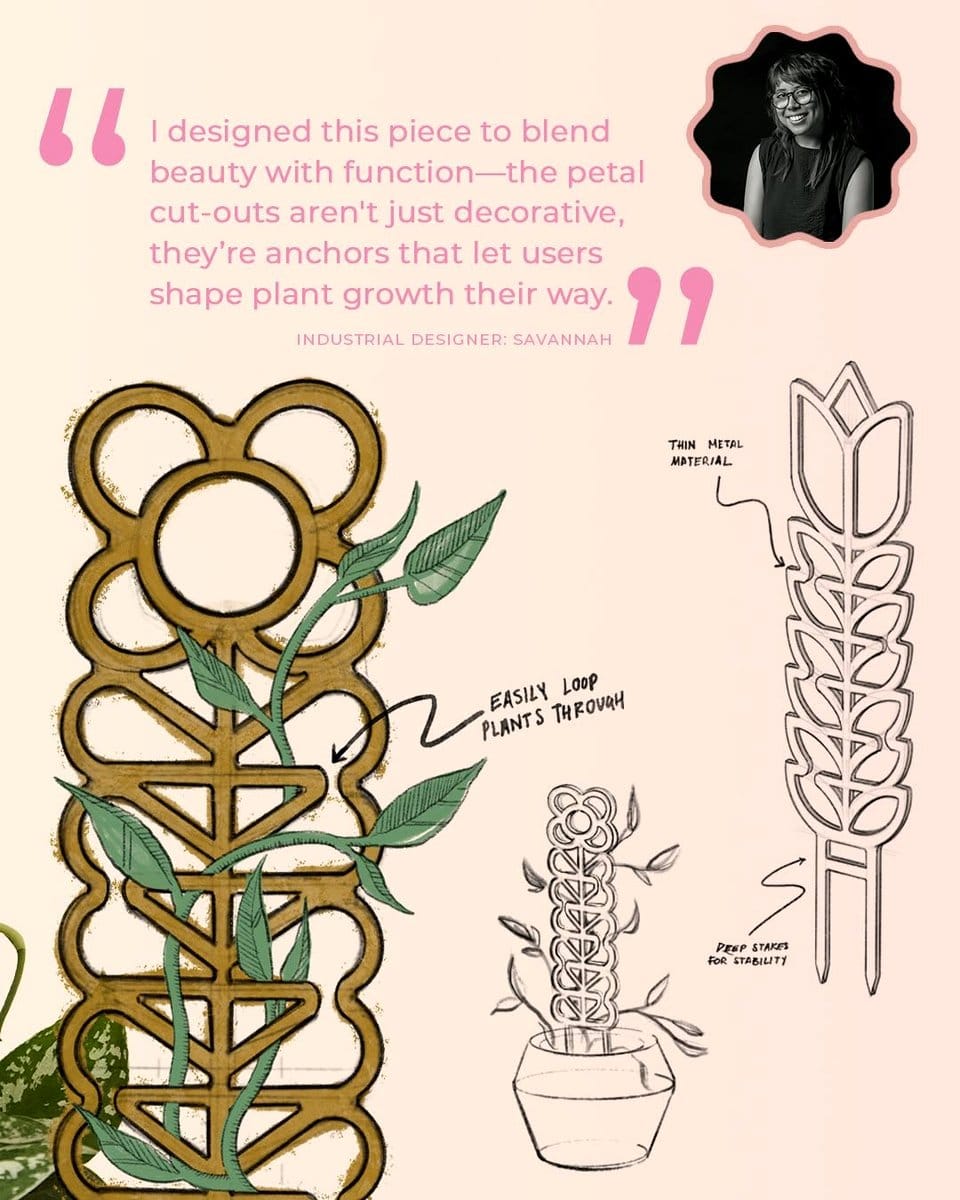 Gothic trellis-style iron plant hanger