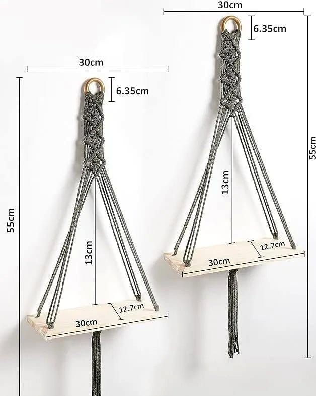 Driftwood accented boho plant hangers