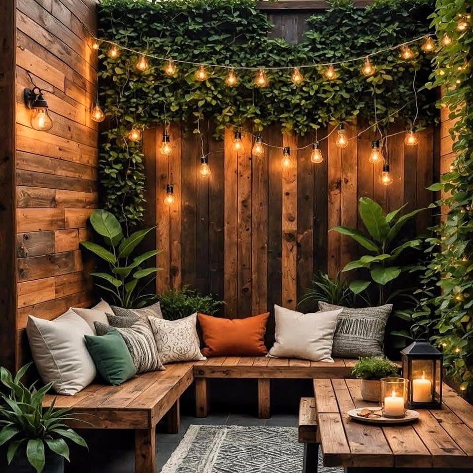 Rustic wooden DIY vertical herb garden