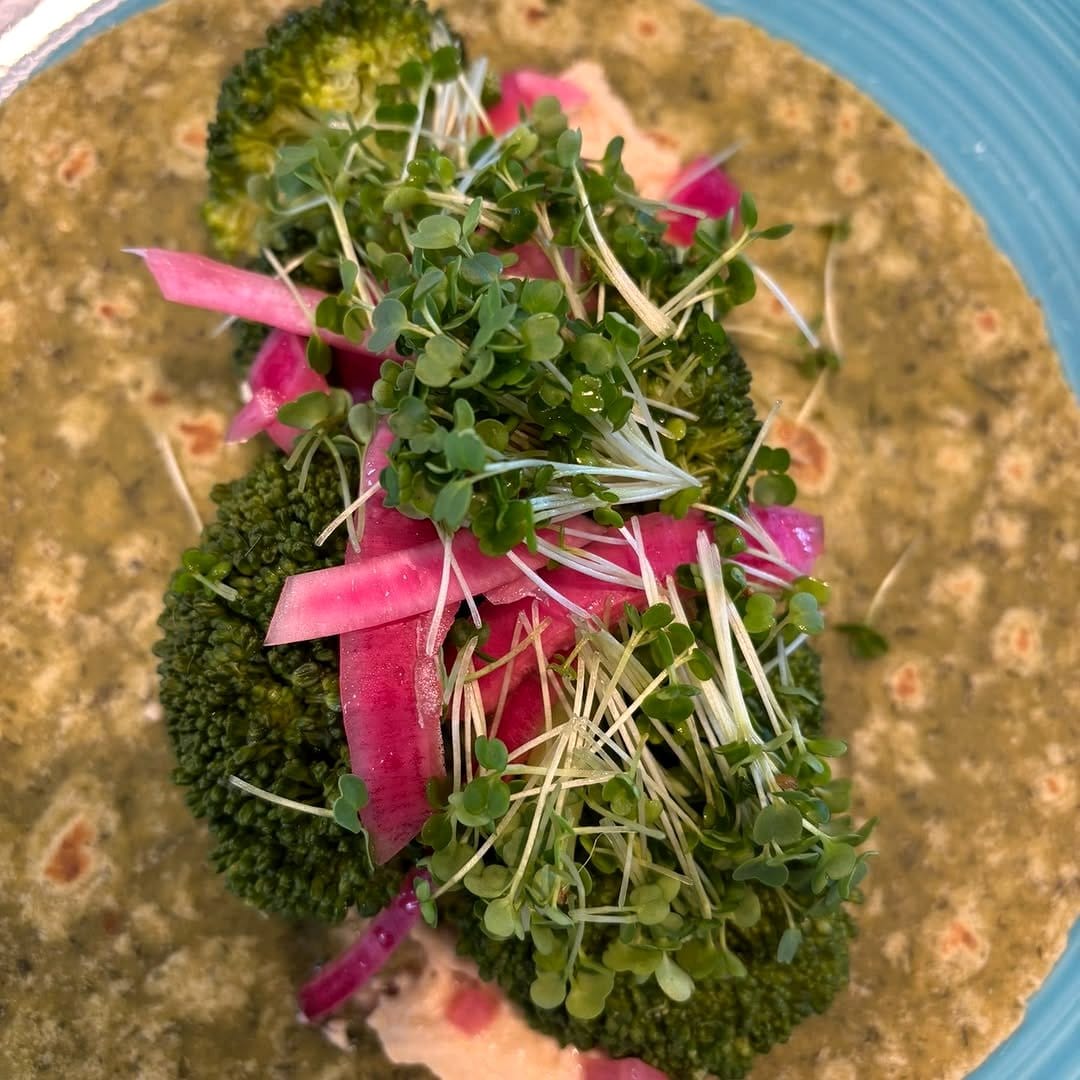 lentil microgreens on a wooden board
