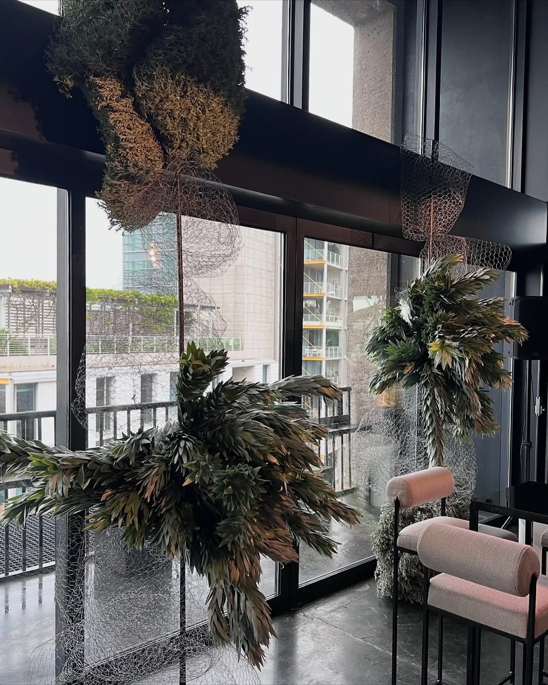 Lush succulents in sleek black frame