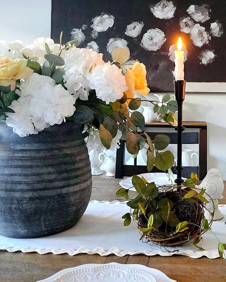 mason jar candle holders on patio